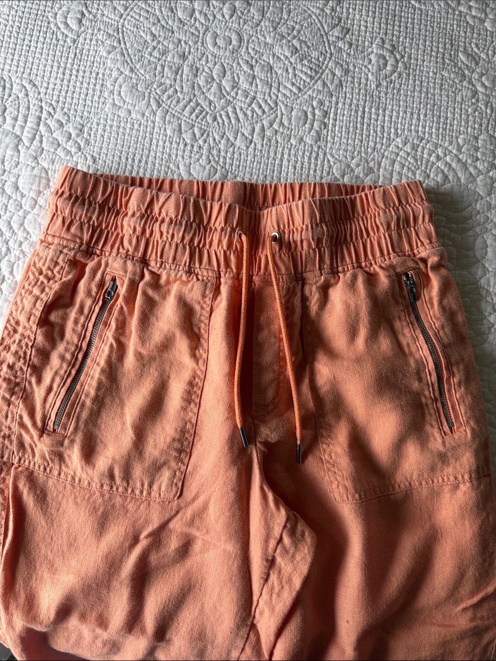 Athleta Coral Orange Drawstring Track Joggers
